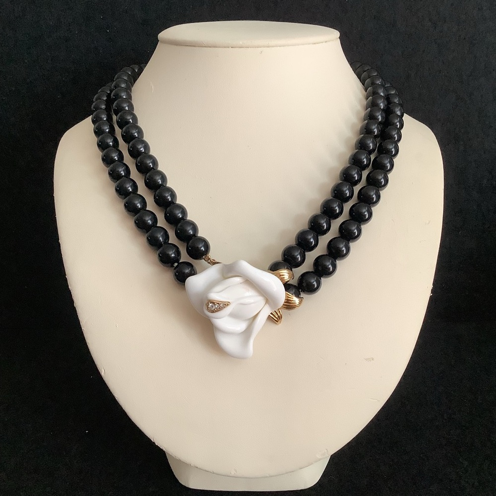 Vintage Kenneth Jay Lane For Avon Midnight Rose N… - image 2